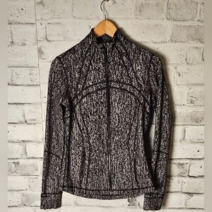 Lululemon Define Jacket Speckled Black White Zip Fitted Size 10
